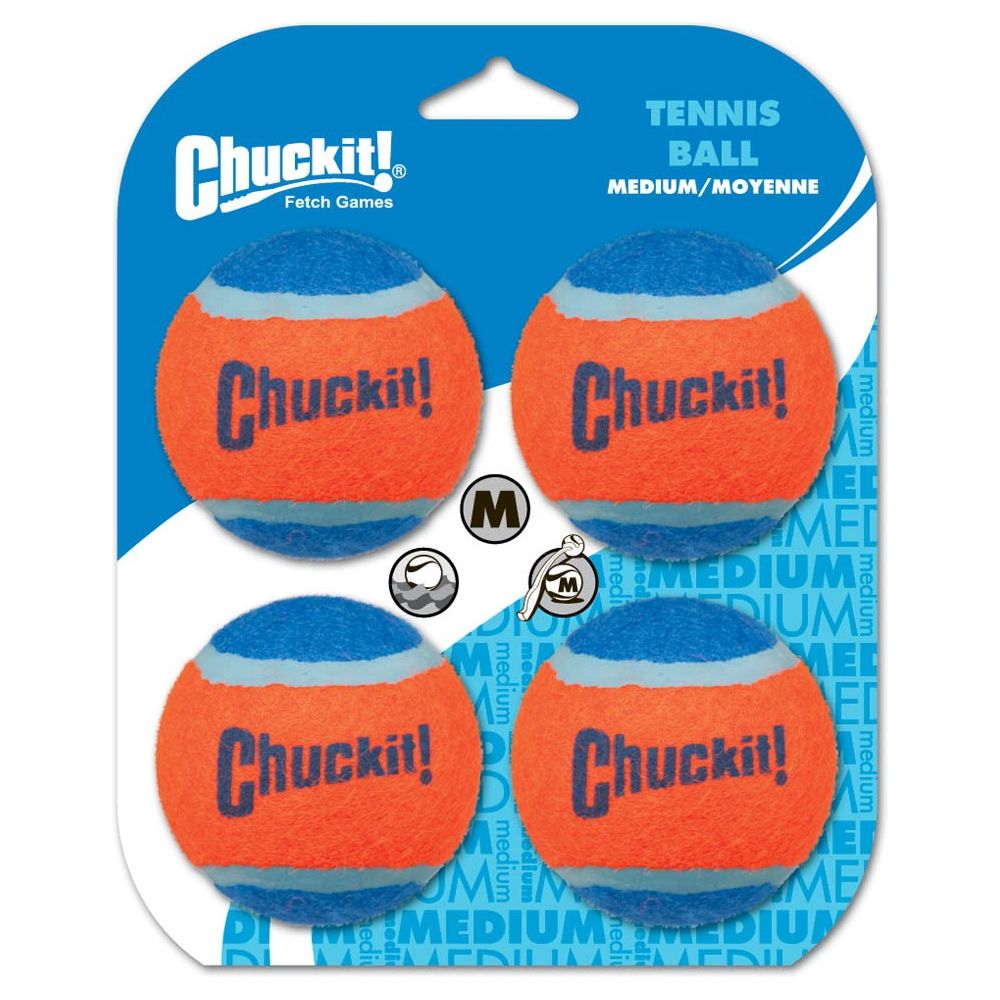 Chuckit! Tennis Ball Dog Toy Shrink Sleeve Blue/Orange Multi-Pack Options
