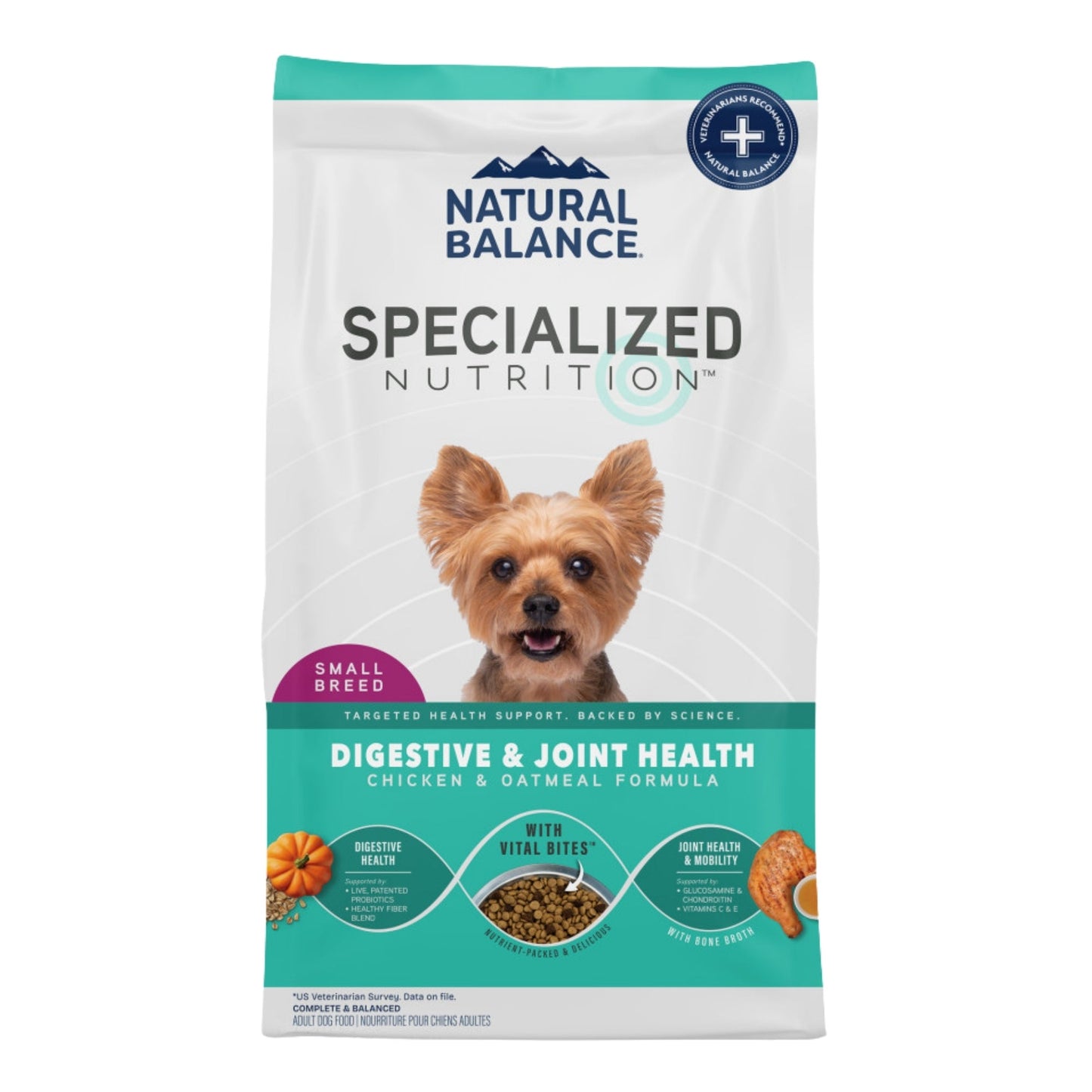 Natural Balance Pet Foods Specialized Small Breed Digestive & Joint Dry Dog Food Chicken & Oatmeal
