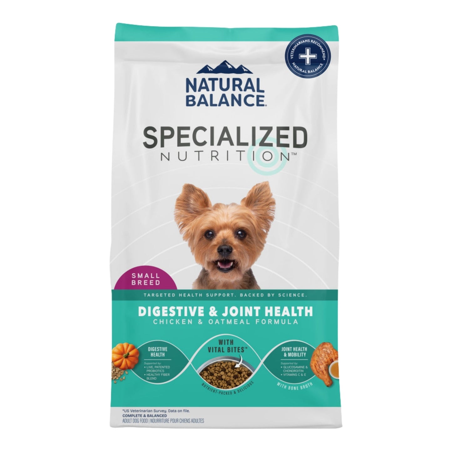 Natural Balance Pet Foods Specialized Small Breed Digestive & Joint Dry Dog Food Chicken & Oatmeal