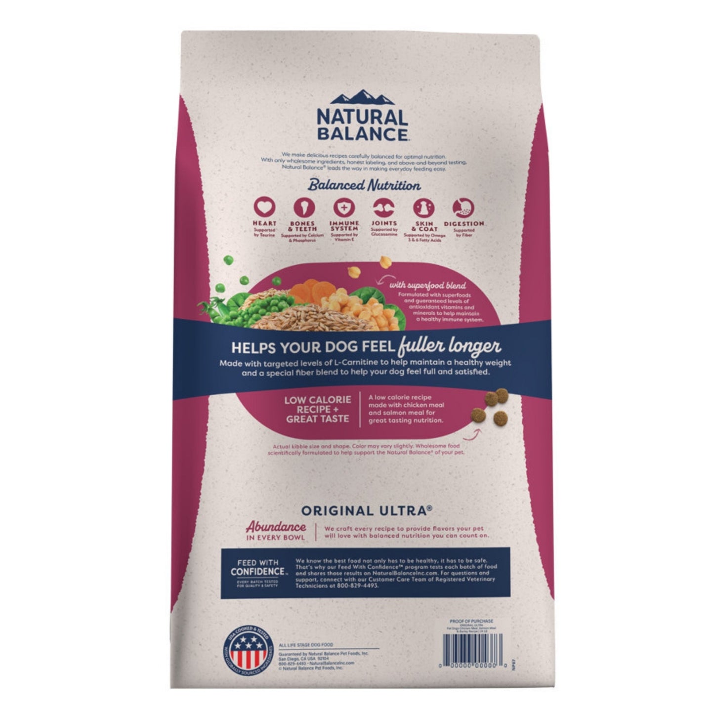 Natural Balance Pet Foods Original Ultra Fat Dogs Dry Dog Food Chicken Meal, Salmon Meal & Barley