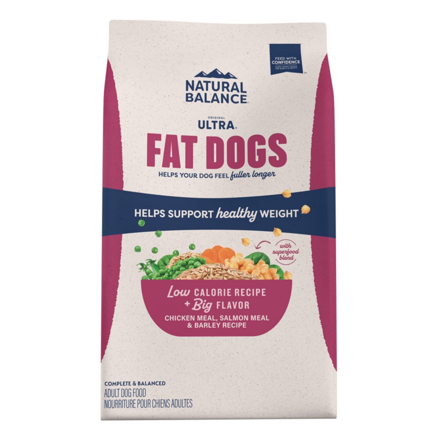 Natural Balance Pet Foods Original Ultra Fat Dogs Dry Dog Food Chicken Meal, Salmon Meal & Barley