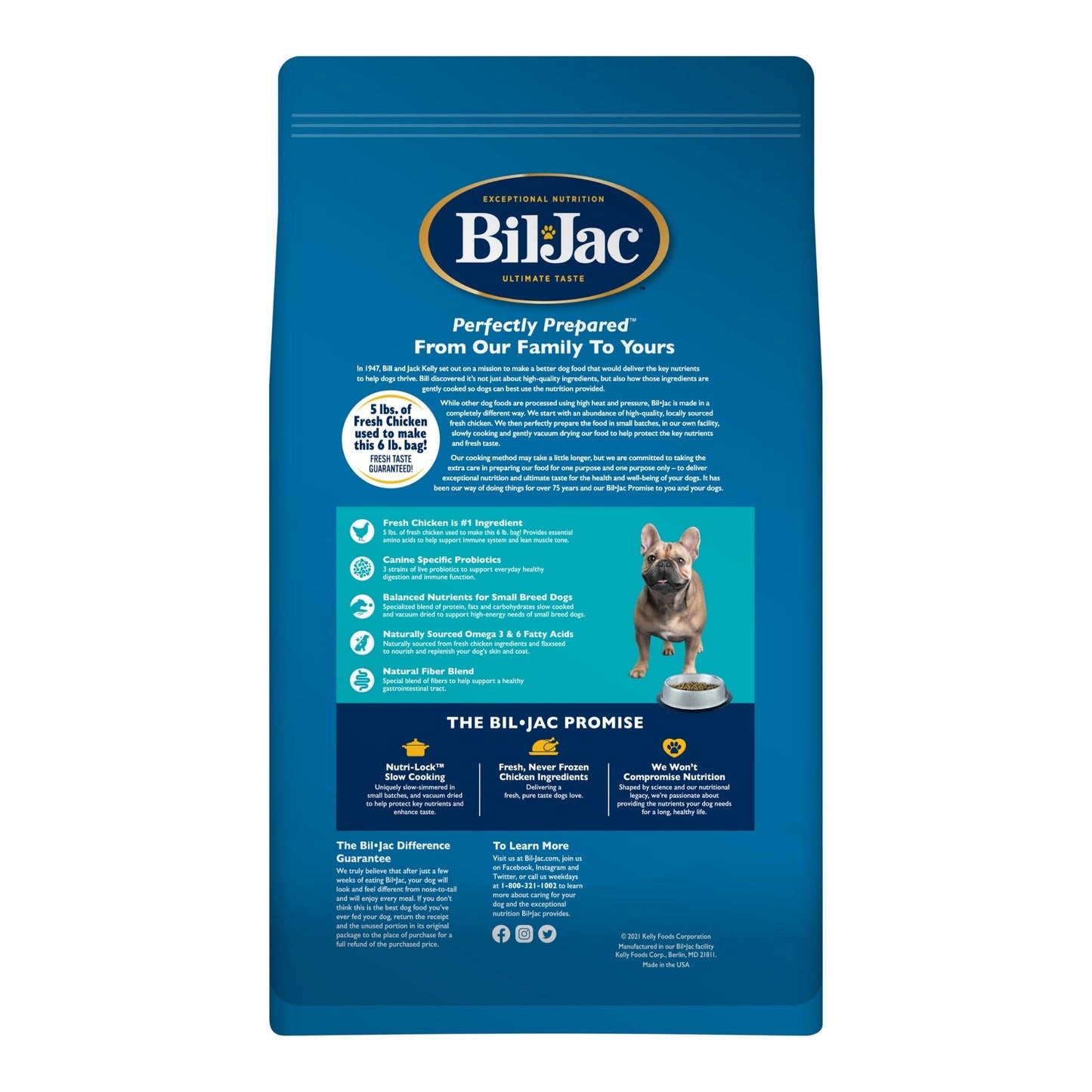 Bil-Jac Small Breed Adult Dog Food Chicken Formula for Healthy Growth and Nutrition