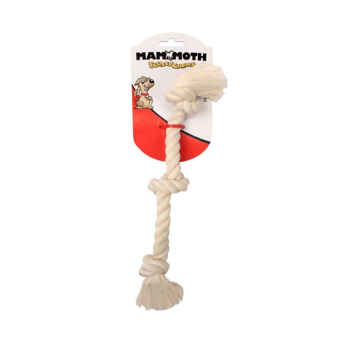 Mammoth Pet Products 100% Cotton 3 Knot Rope Tug Toy Multi-Color