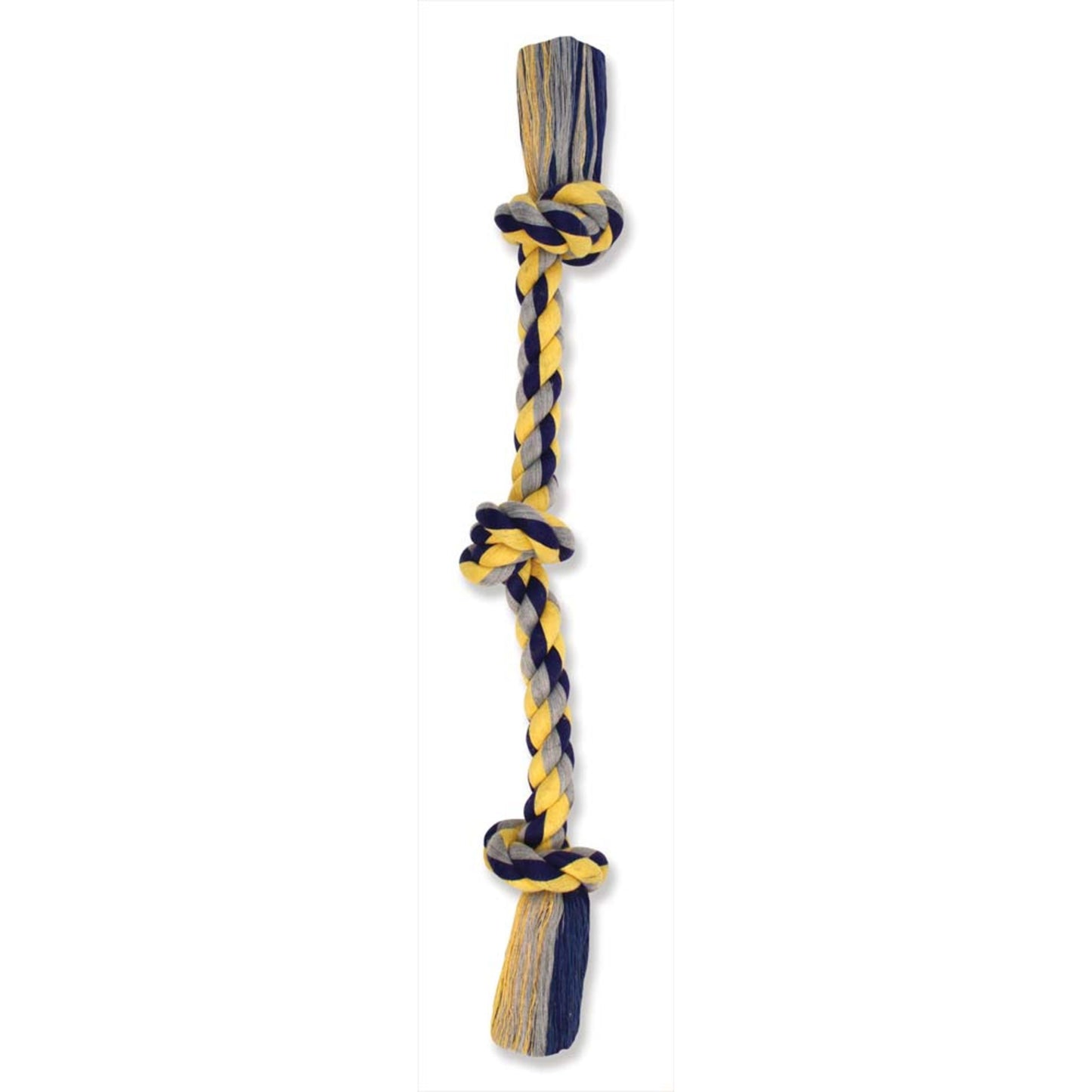 Mammoth Pet Products Cottonblend 3 Knot Rope Tug Toy Multi-Color Rope Tug Toy