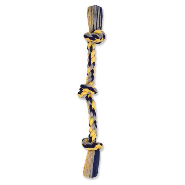 Mammoth Pet Products Cottonblend 3 Knot Rope Tug Toy Multi-Color Rope Tug Toy