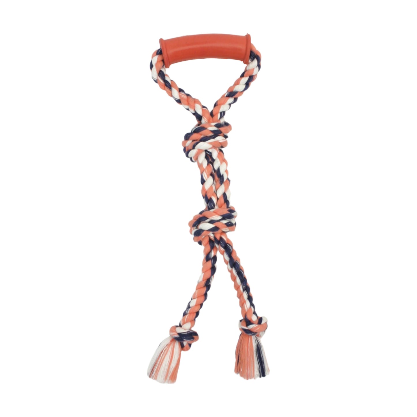 Mammoth Pet Products Color Twin Tug Toy with Rubber Handle Multi-Color