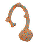 Mammoth Pet Products EXTRA Flossy Webbing Ball with Fling Handle Dog Toy