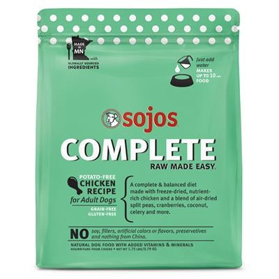 Sojos Complete Chicken Recipe Adult Freeze-Dried Grain-Free Dehydrated Dog Food
