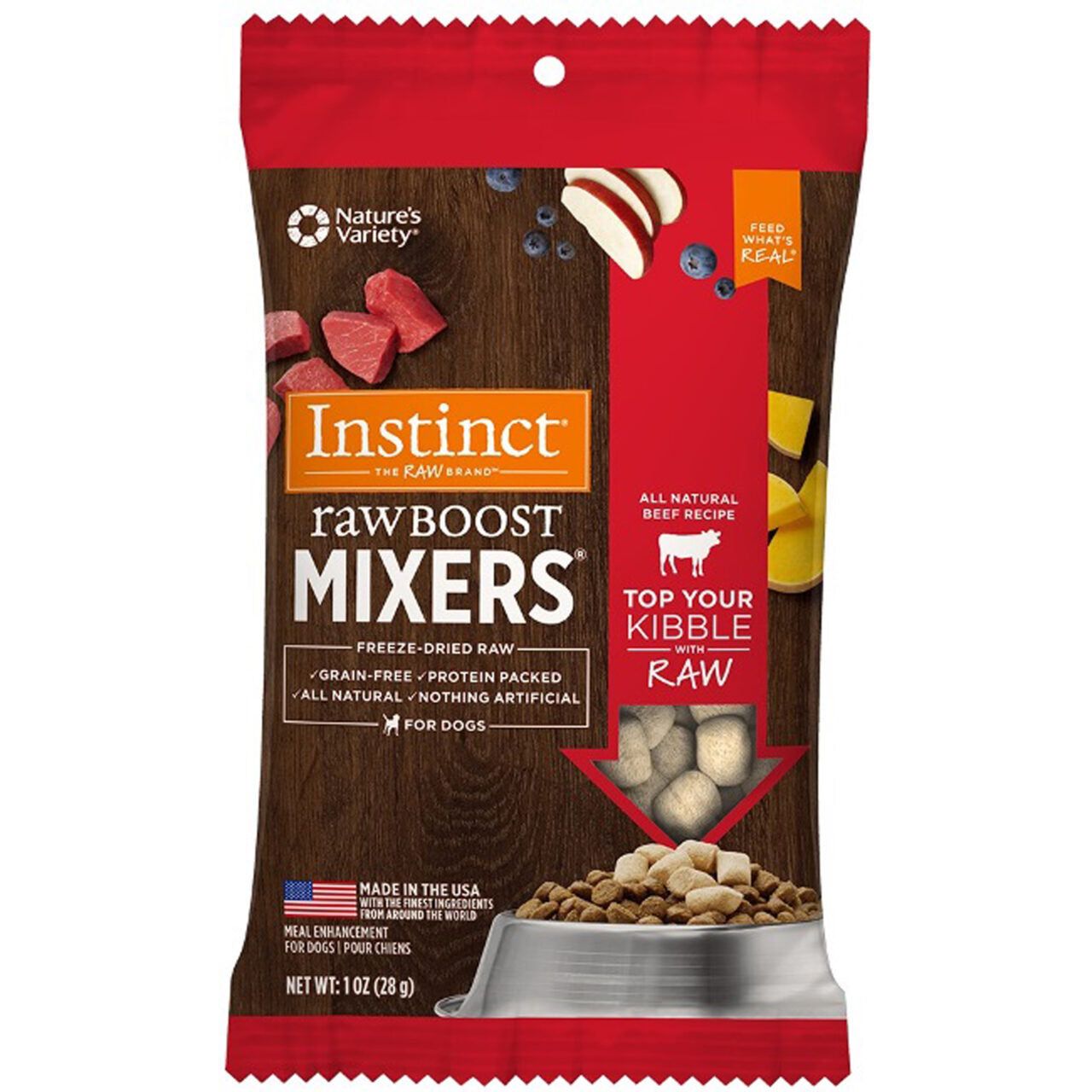 Natures Variety Raw Boost Mixer Dog Beef Trial 1oz./4Bx Instinct Freeze Dried (Case Of 8)