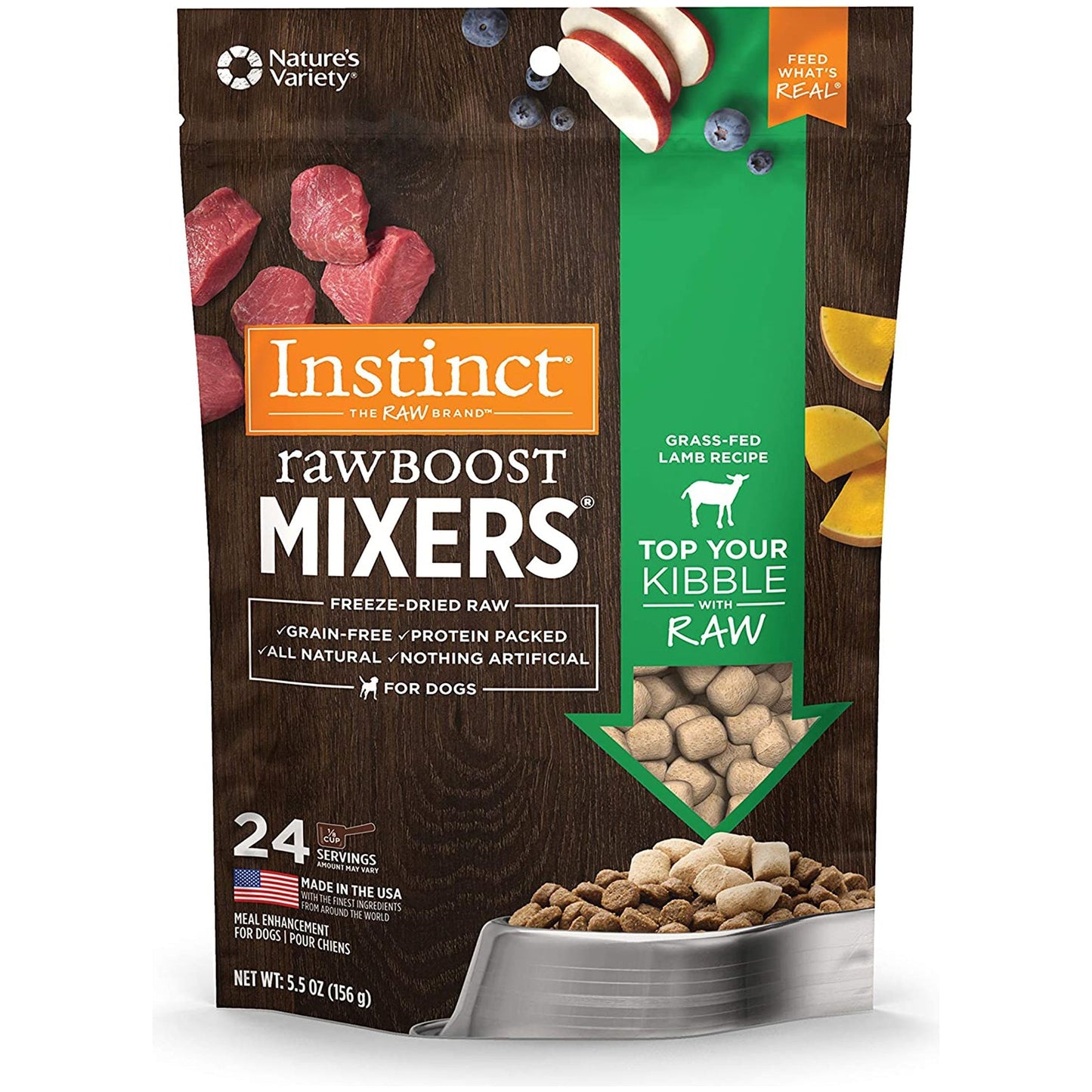 Natures Variety Instinct Freeze Dried Raw Boost Mix Dog Lamb 5.5oz