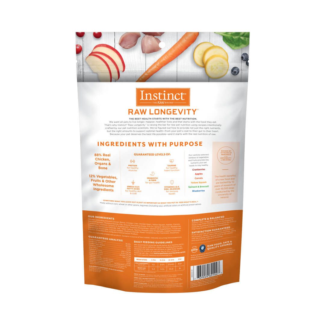 Natures Variety Raw Longevity D Freeze Dried Meals 9.5oz. Chicken Adult