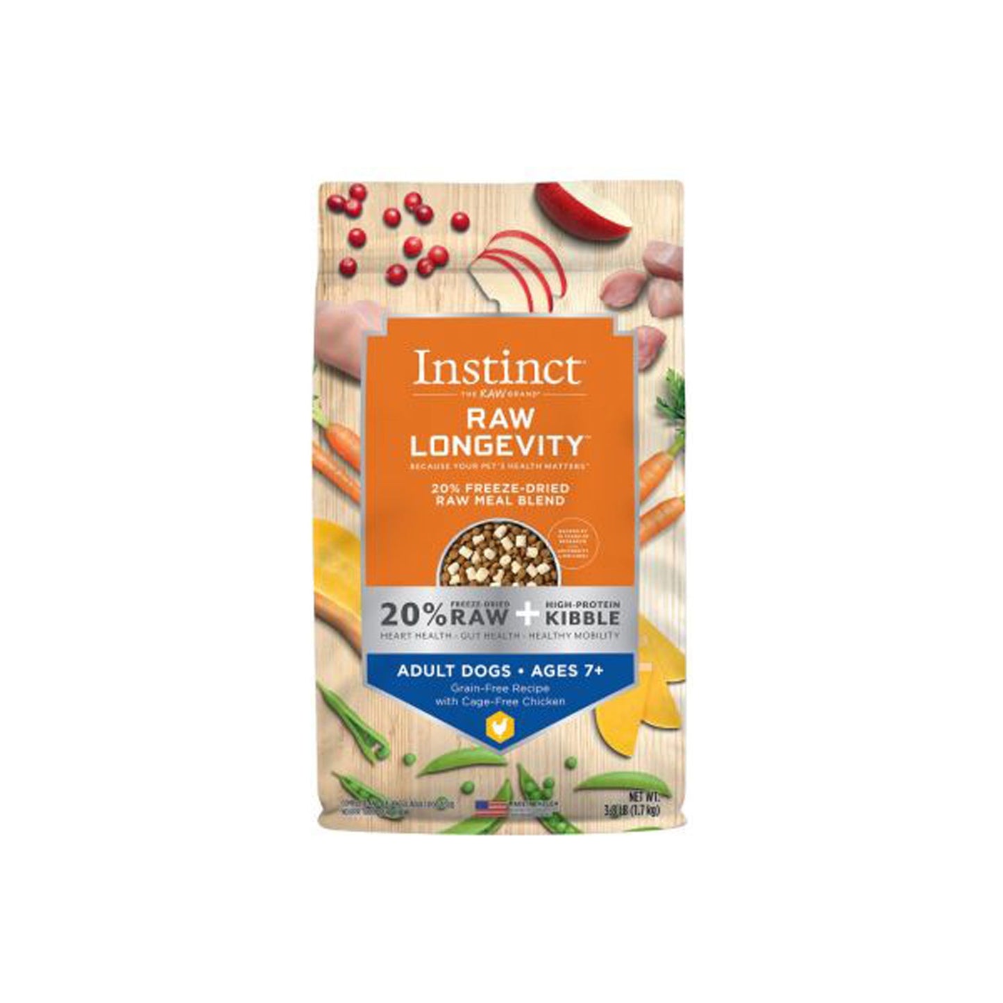 Natures Variety Raw Longevity 20% Freeze Dried Raw Mealblend Dog 3.8Lb Chicken Adult 7+
