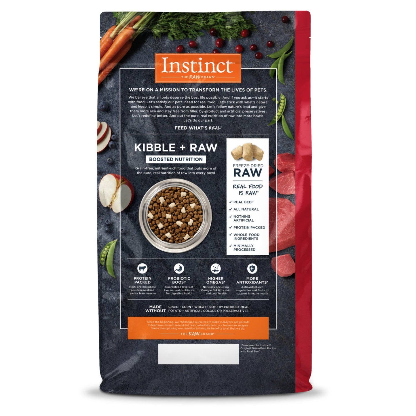 Natures Variety Instinct Dog Raw Boost Beef Grainfree Natural Nutrition Formula