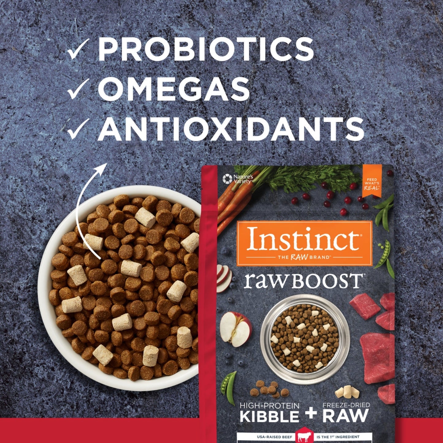 Natures Variety Instinct Dog Raw Boost Beef Grainfree Natural Nutrition Formula