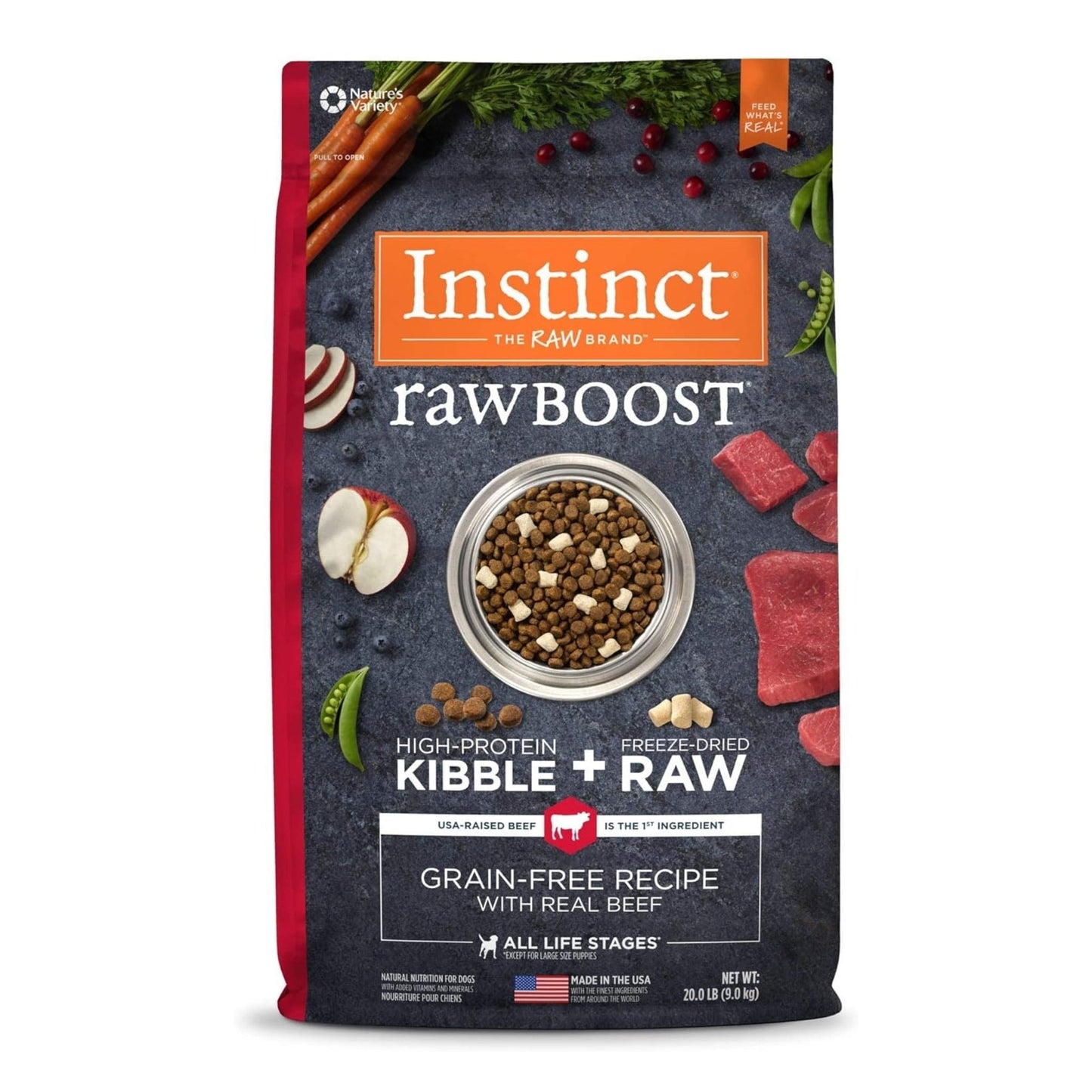 Natures Variety Instinct Dog Raw Boost Beef Grainfree Natural Nutrition Formula