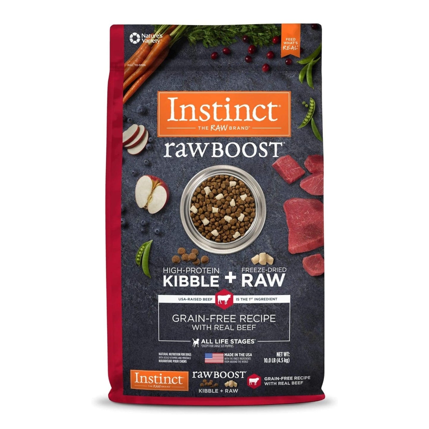Natures Variety Instinct Dog Raw Boost Beef Grainfree Natural Nutrition Formula