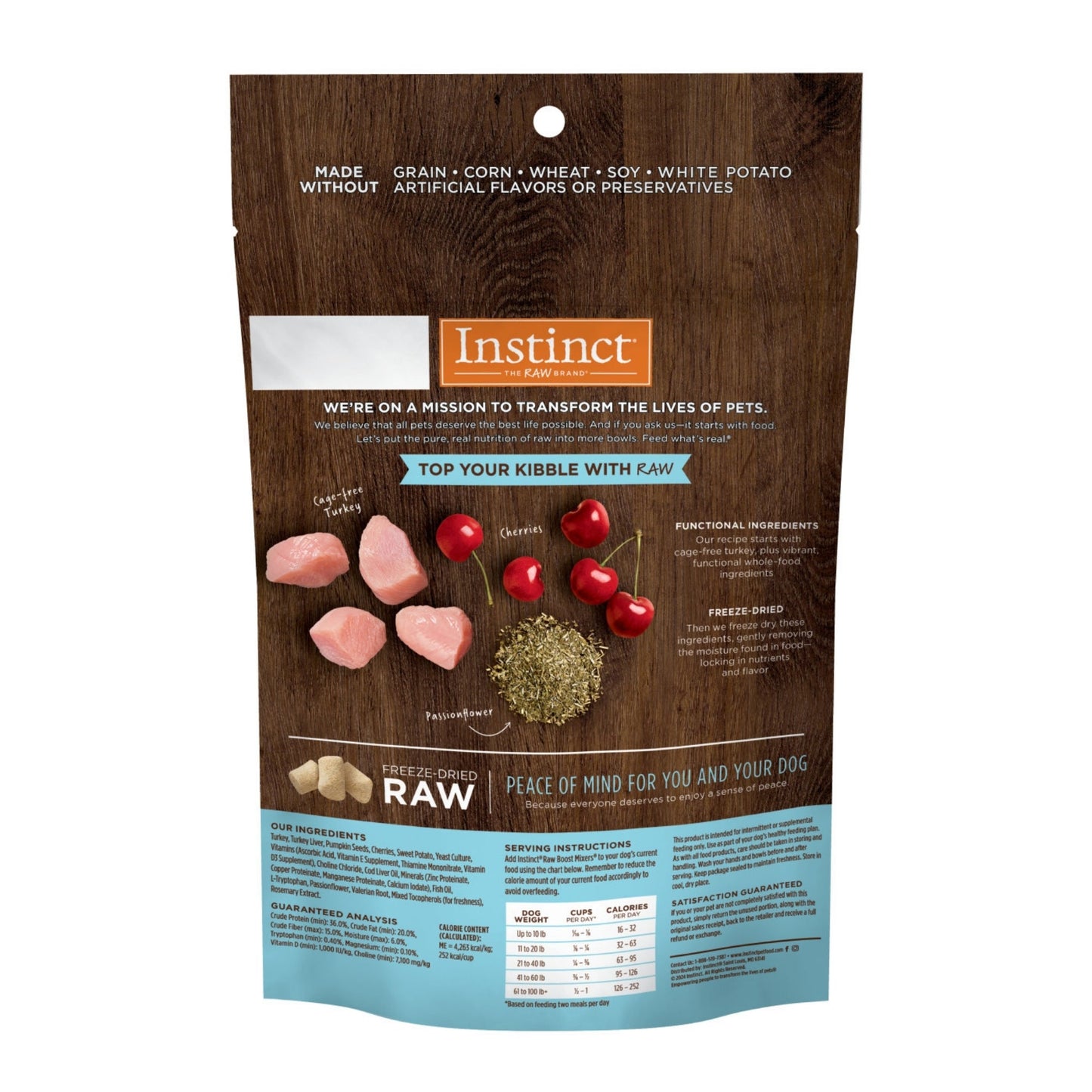 Natures Variety Instinct Raw Boost Mixers Dog Freeze-dried Tranquility Turkey Topper