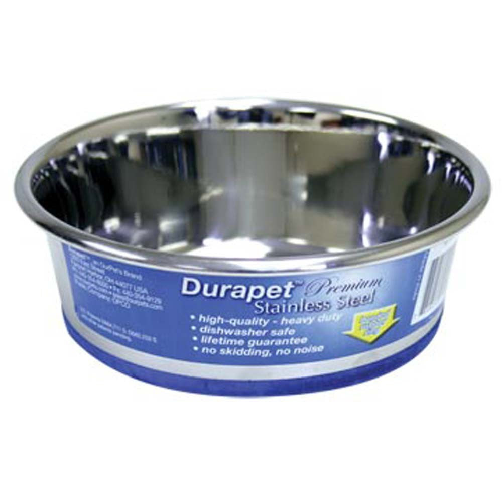 OurPets Premium Stainless Steel Dog Bowl Silver - Durable Pet Feeding Dish