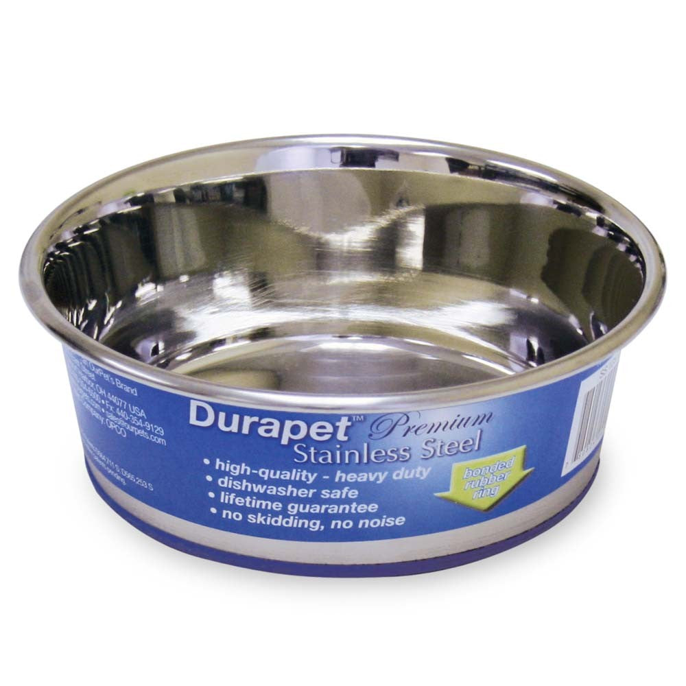 OurPets Premium Stainless Steel Dog Bowl Silver - Durable Pet Feeding Dish
