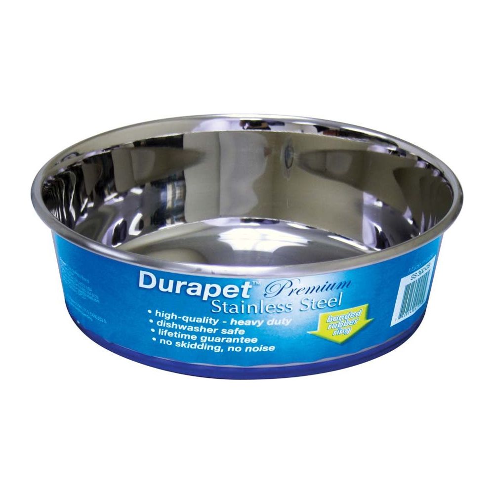 OurPets Premium Stainless Steel Dog Bowl Silver - Durable Pet Feeding Dish