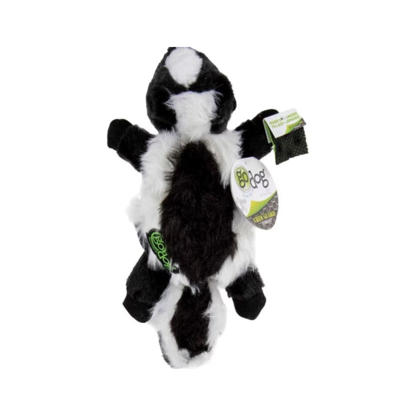 Godog Flatz Skunk and Raccoon Squeaky Plush Flattie Dog Toys
