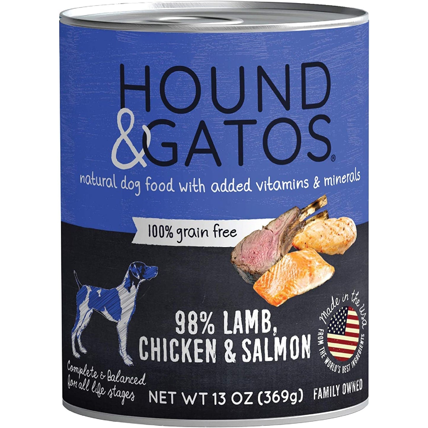Hound And Gatos Dog Grain Free Lamb Chicken And Salmon 13oz. (Case of 12)