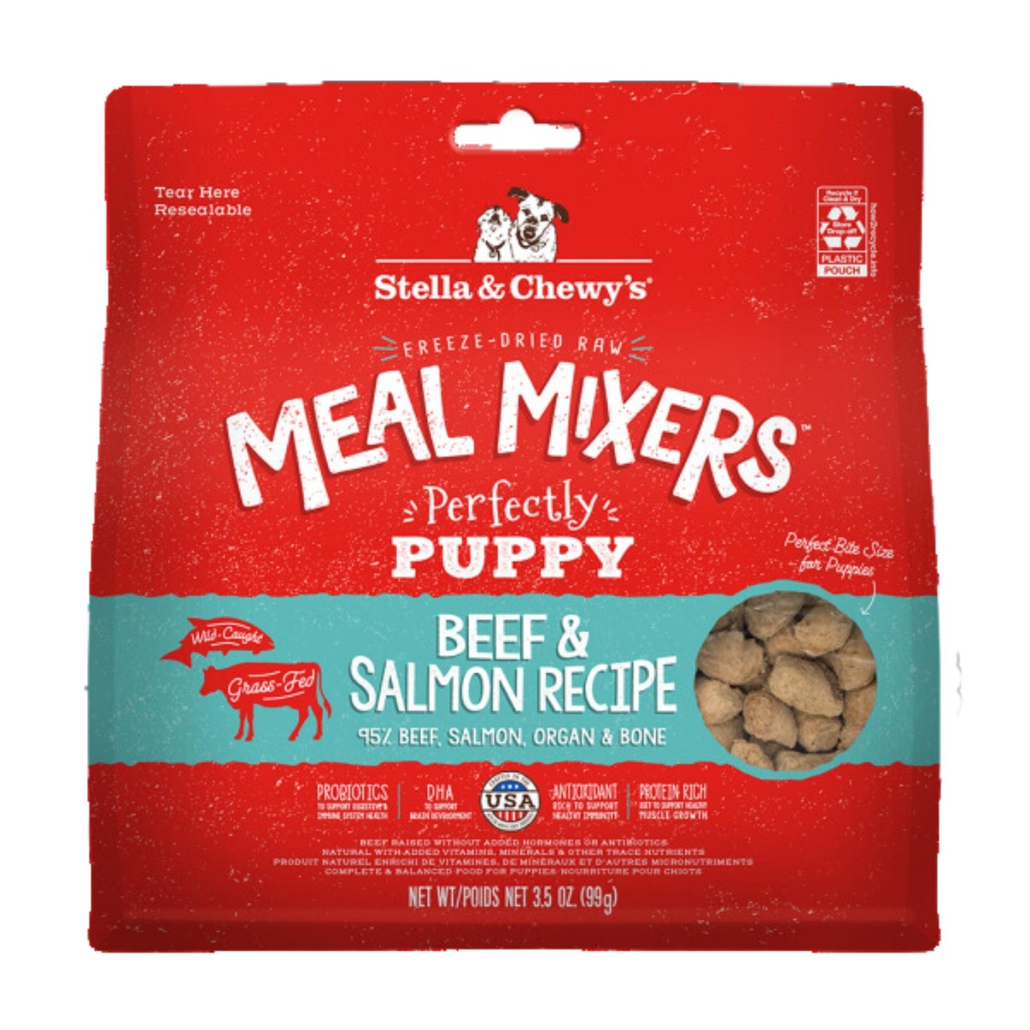 Stella and Chewys Dog Freeze-Dried Mixer Puppy Beef and Salmon 3.5oz.