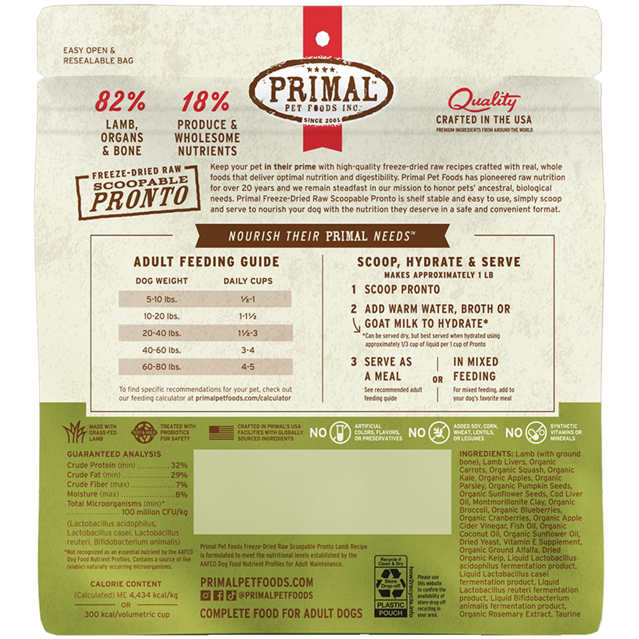 Primal Dog Freeze-Dried Pronto Lamb