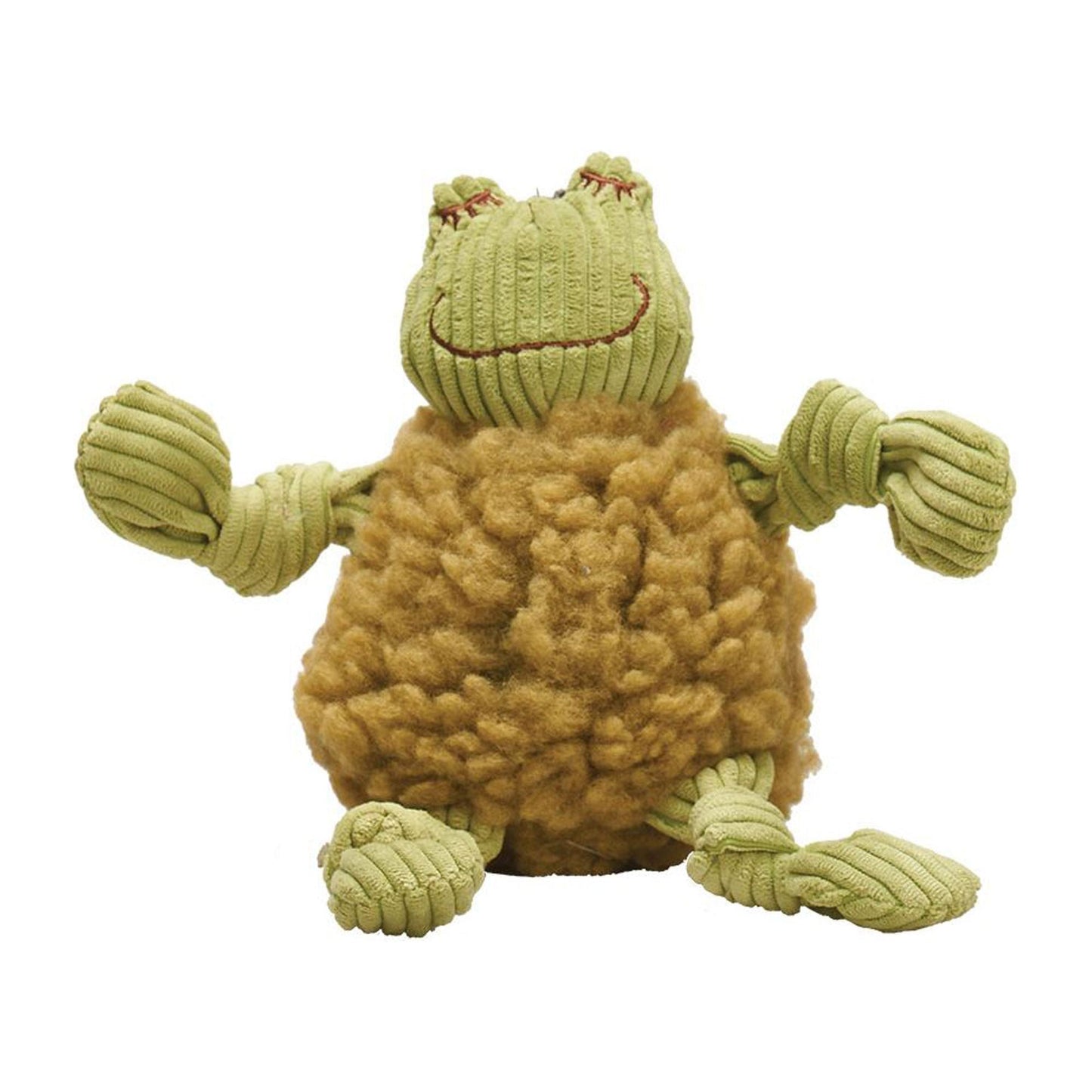 Hugglehounds Dog Fleece Flufferknot Fiona Frog Plush Squeaky Toy for Dogs