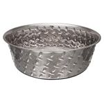 Loving Pets Diamond Plate Bowls with Non Skid Bottom Dog Dish Bowl Silver