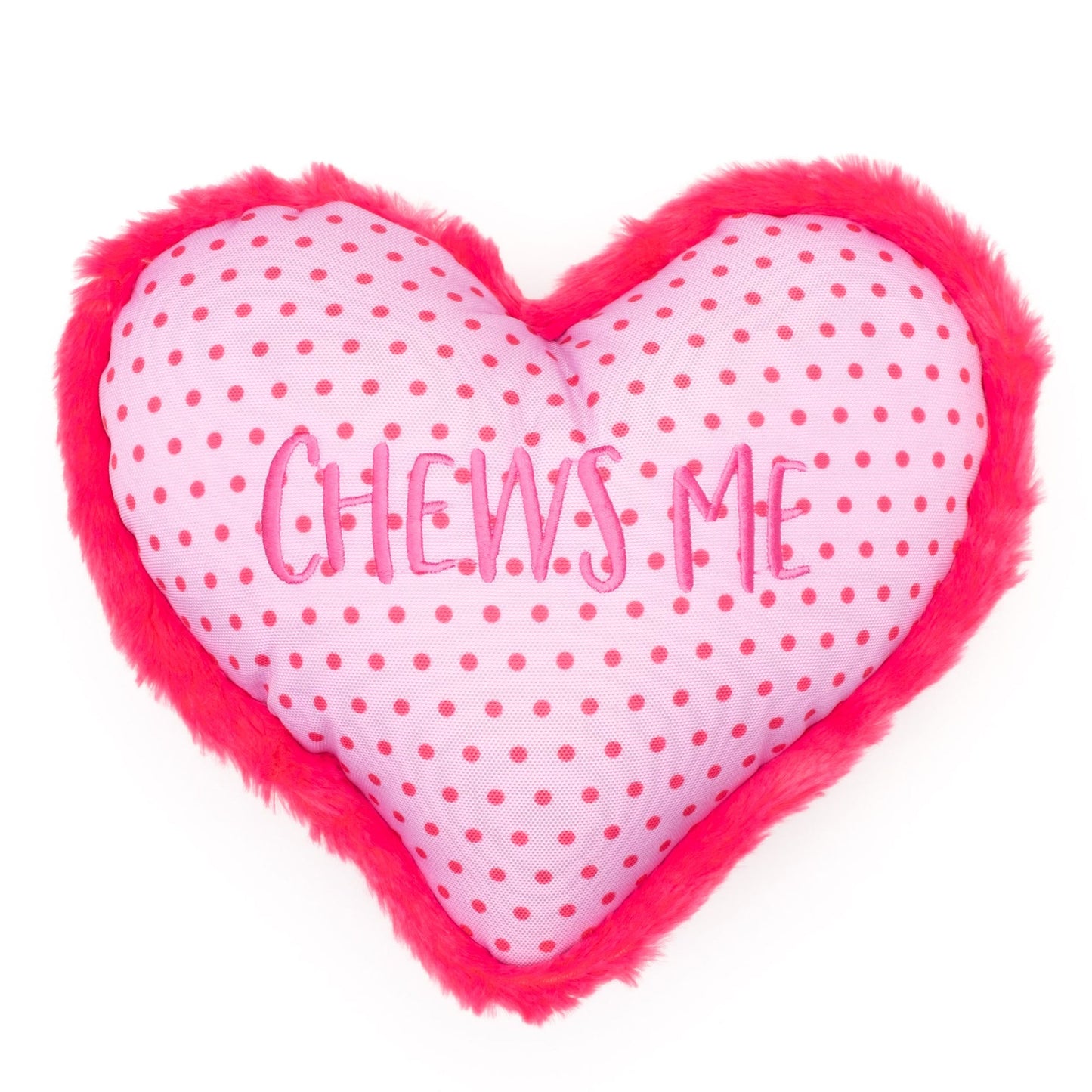The Worthy Dog Chew Me Heart Pink Dog Toy for Small and Large Dogs