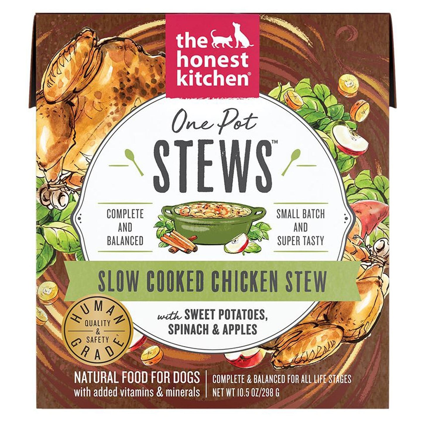 Honest Kitchen Dog One Pot Stew Slow Cooked Chicken With Sweet Potato; Spinach And Chicken 10.5oz. (Case of 6)