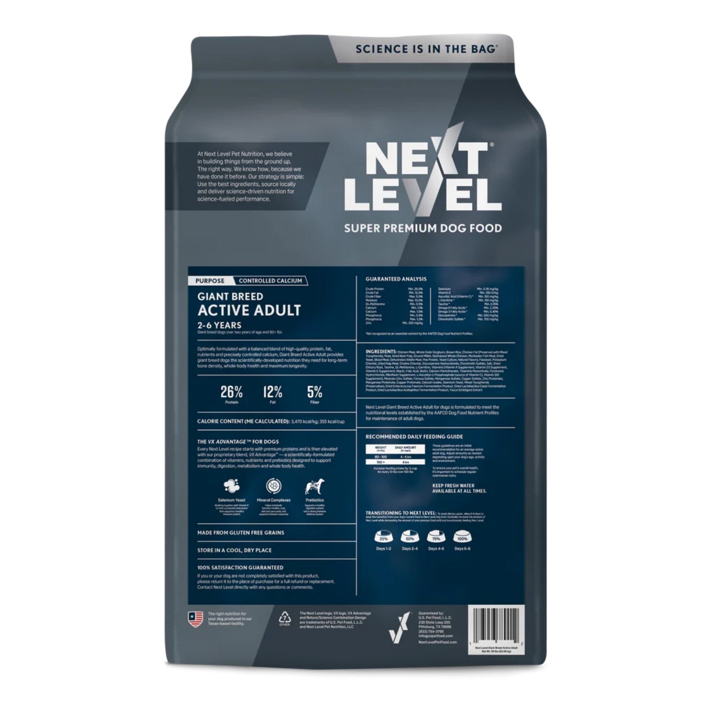 Next Level Giant Breed Active Adult Dry Dog Food 50lbs