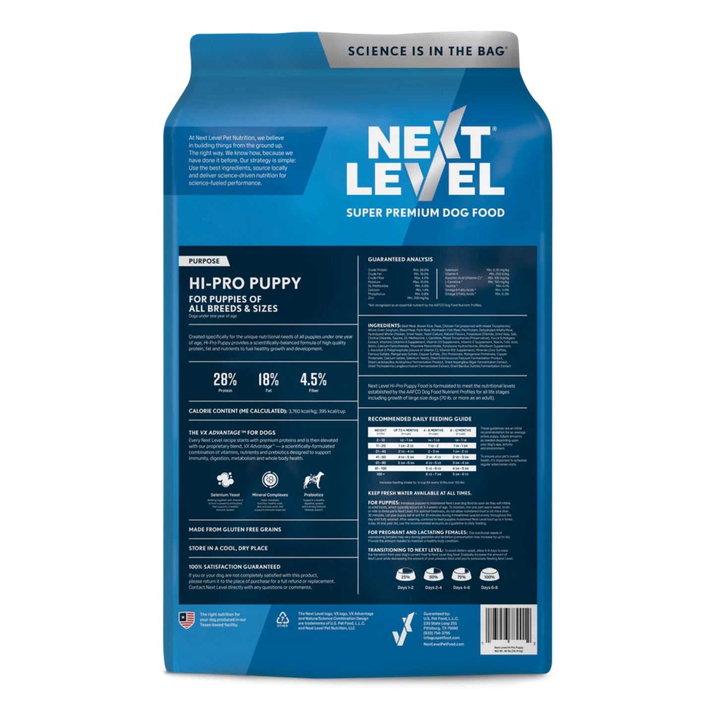 Next Level Hi-Pro Puppy Dry Dog Food High-Protein Formula for Growing Puppies