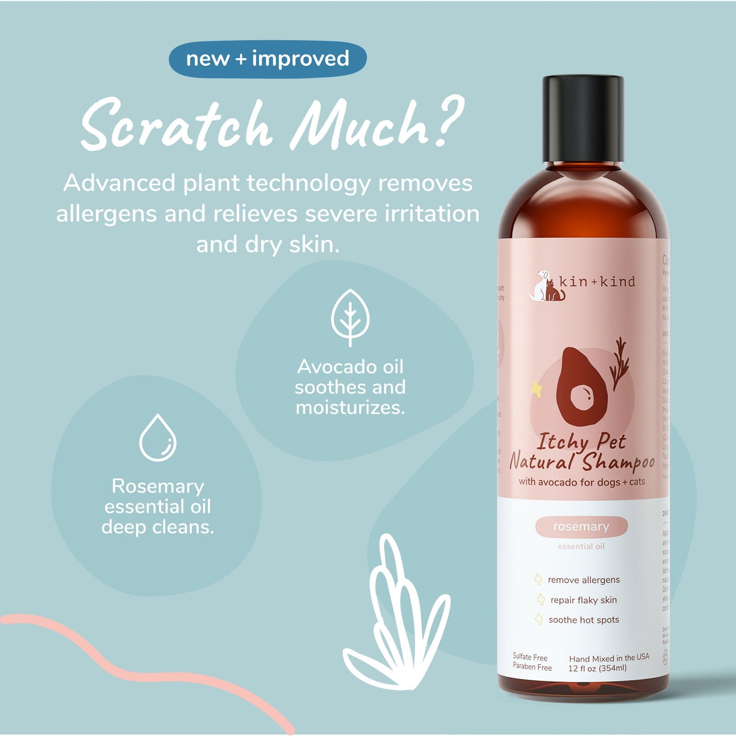 Kin+Kid Shampoo Itchy Pet 12oz. Rosemary/Pepmint