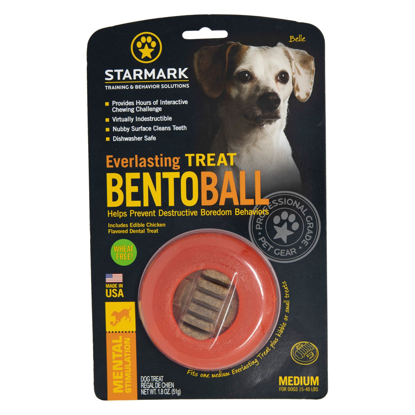 Starmark Everlasting Treat Bento Ball Dog Chew Toy Durable Interactive Pet Toy