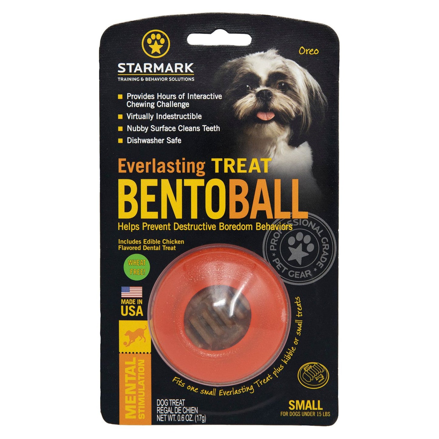 Starmark Everlasting Treat Bento Ball Dog Chew Toy Durable Interactive Pet Toy