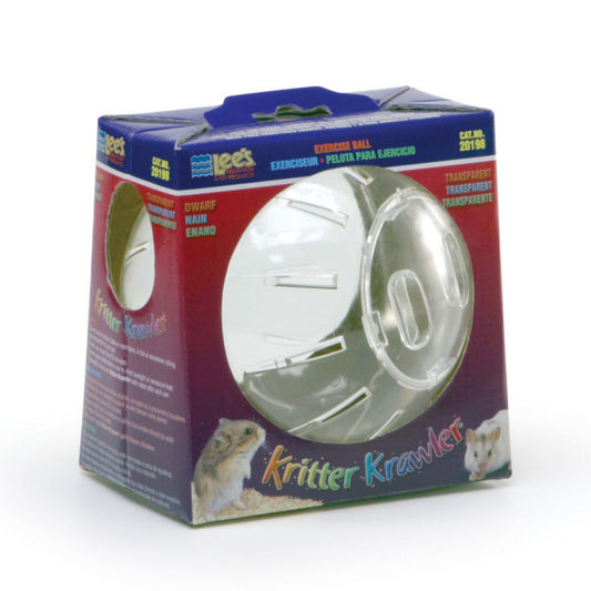 Lee's Aquarium & Pet Products Kritter Krawler Clear View-Thru Running Ball Clear