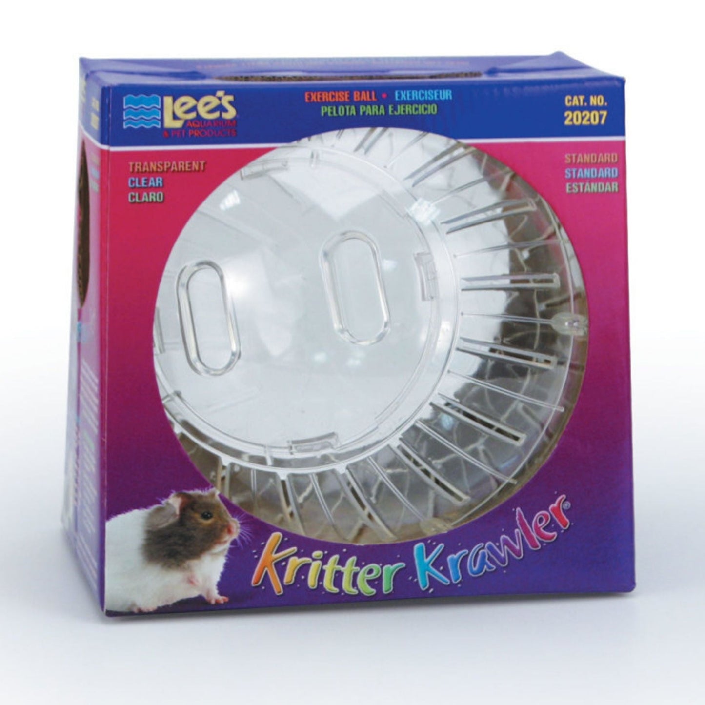 Lee's Aquarium & Pet Products Kritter Krawler Clear View-Thru Running Ball Clear