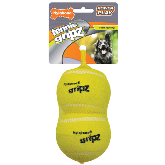 Nylabone Power Play Dog Tennis Ball Gripz 1ea for Small to Giant Dogs Up to 50 lbs