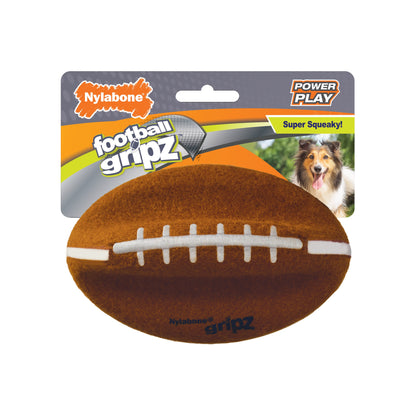 Nylabone Power Play Dog Football Gripz Durable Chew Toy for Medium and Large Dogs