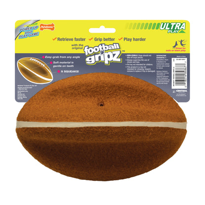 Nylabone Power Play Dog Football Gripz Durable Chew Toy for Medium and Large Dogs