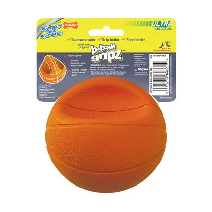 Nylabone Power Play Dog Basketball B-Ball Gripz Durable Chew Toy for Medium to Giant Dogs