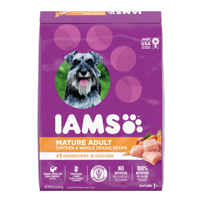 IAMS Mature Adult Senior Dry Dog Food Real Chicken Formula for Healthy Aging Dogs