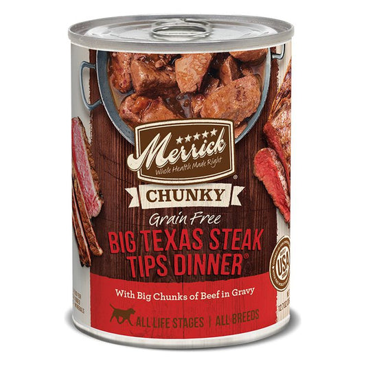Merrick Dog Chunky Big Texas Steak 12.7oz. (Case of 12)