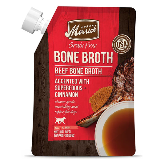 Merrick Dog Bone Broth Grain Free Beef 16oz. (Case of 10)
