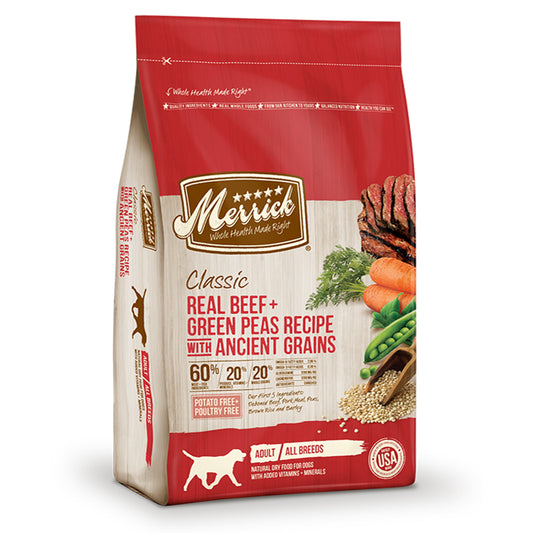 Merrick Classic Real Beef and Green Peas Recipe with Ancient Grains Dog Food