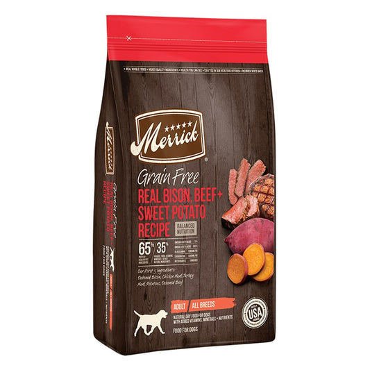 Merrick Dog Grain Free Bison Beef And Sweet Potato Recipe Dry Dog Food