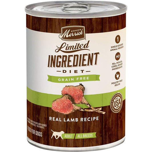 Merrick Dog Limited Ingredient Grain Free Lamb 12.7oz. (Case of 12)