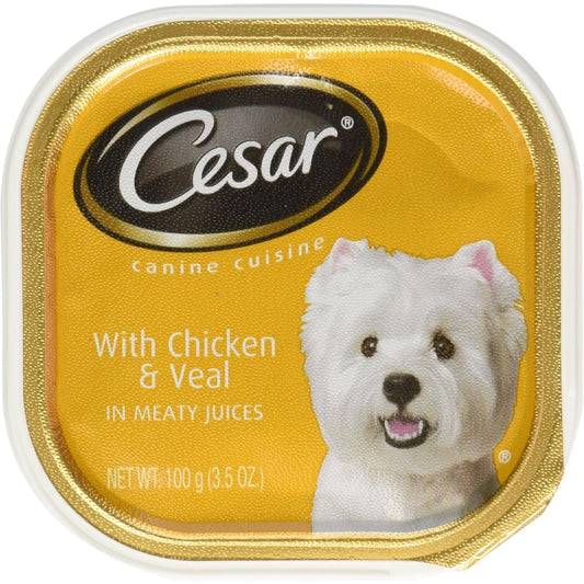 Cesar Classic Loaf in Sauce Adult Wet Dog Food Chicken & Veal 3.5oz. (Case of 24)